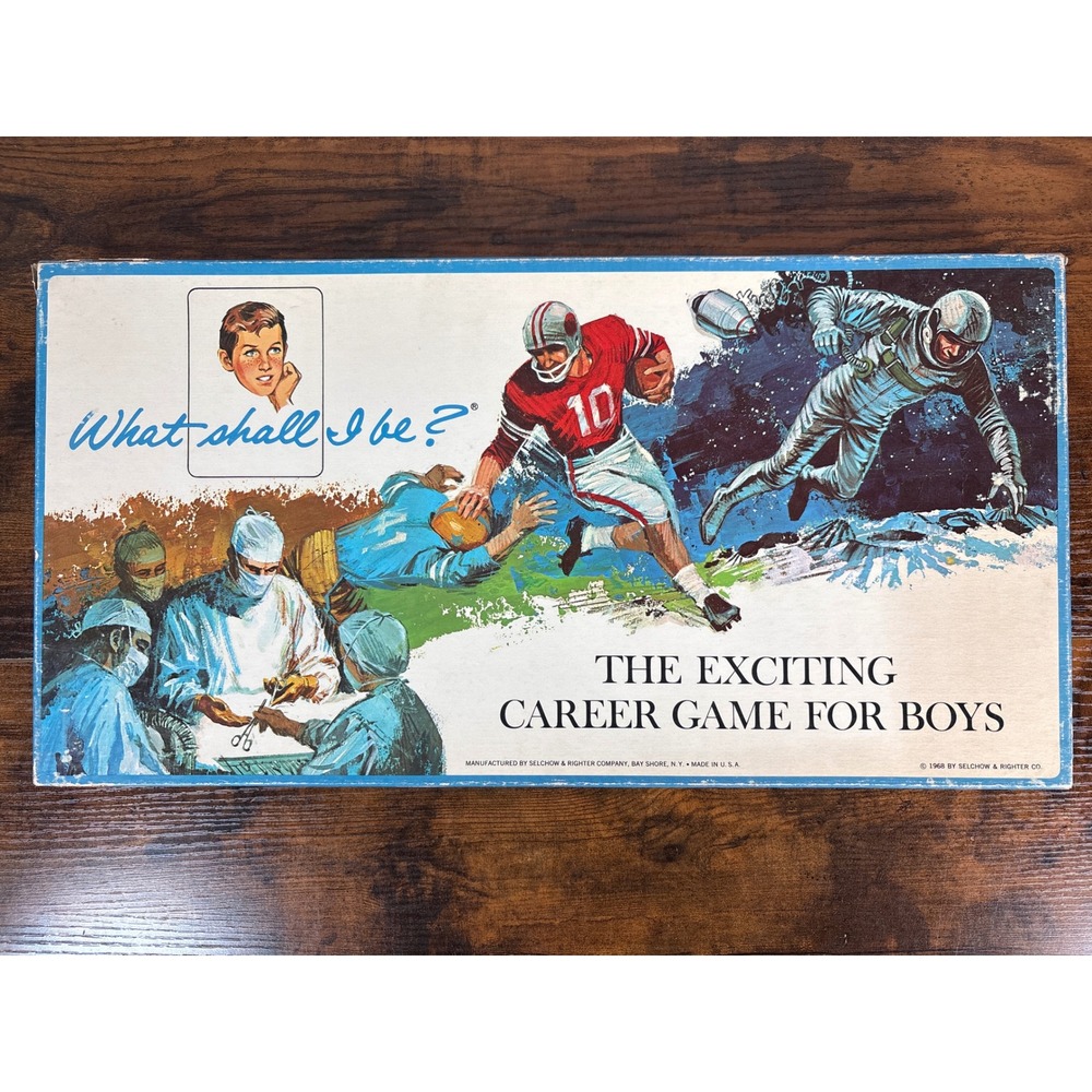 Vintage 1968 What Shall‎ I Be? Career Board Game for Boys Selchow & Righter MCM